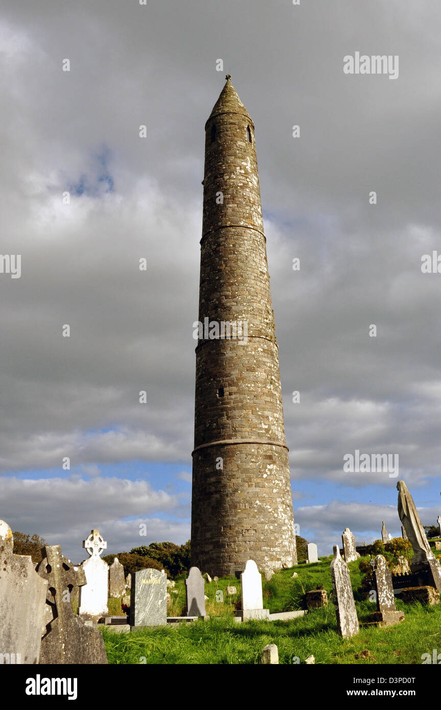 Runder Turm St. Declan der Kirche Ardmore Co Waterford Irland Stockfoto