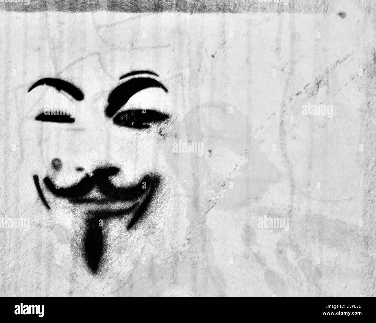 Bild von Graffiti an der Wand in Liverpool von der Hacker kollektiven Anonymous Stockfoto
