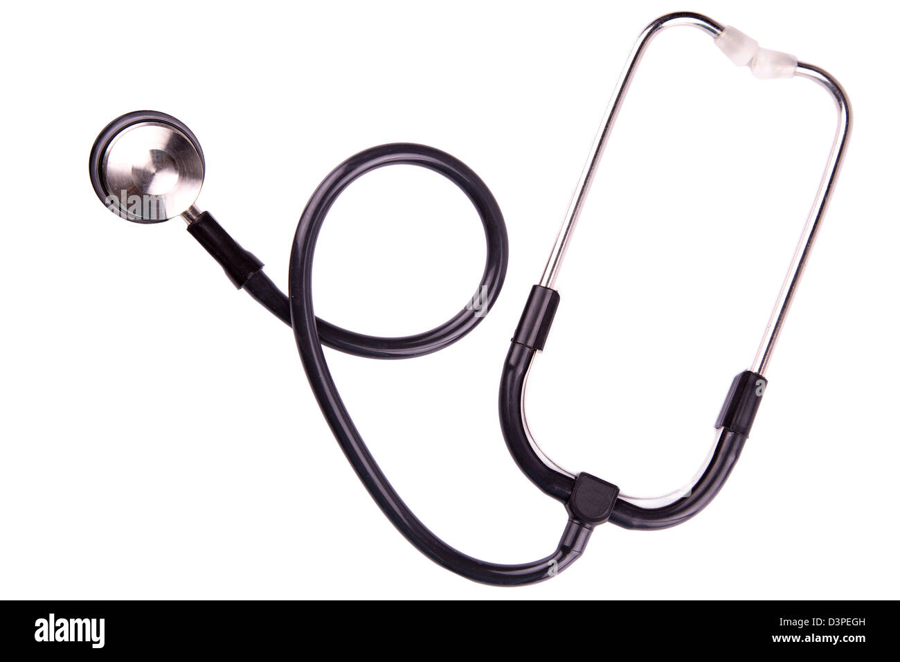 Medizinische Stethoskop isoliert auf weiss Stockfoto