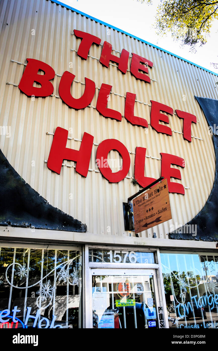 Bullet Hole auf der Main Street in Sarasota Florida