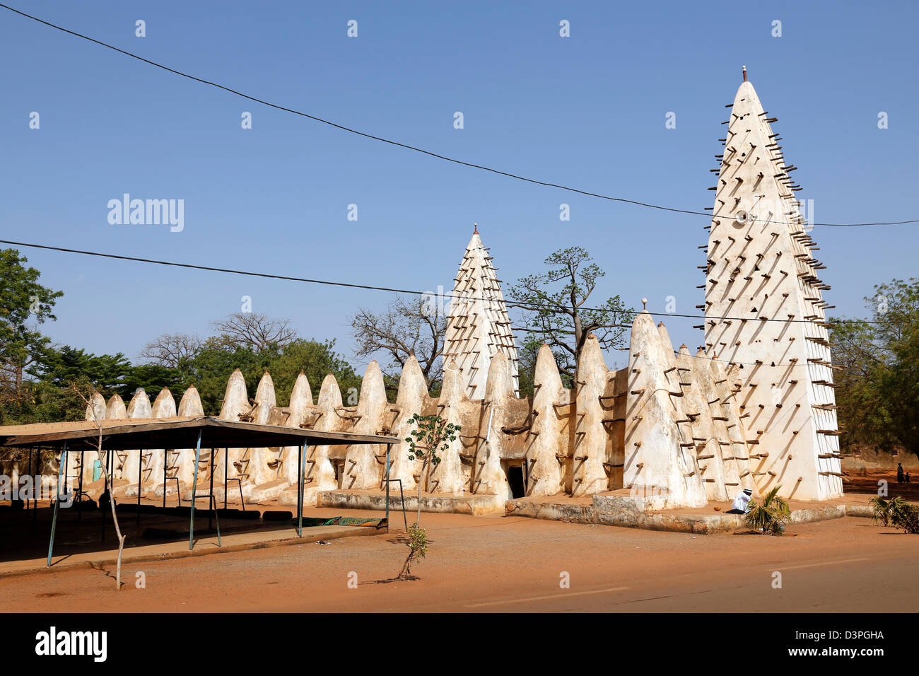 Große Moschee im Sahel Stil, Schlamm Architektur, Bobo Dioulasso, Burkina Faso Stockfoto