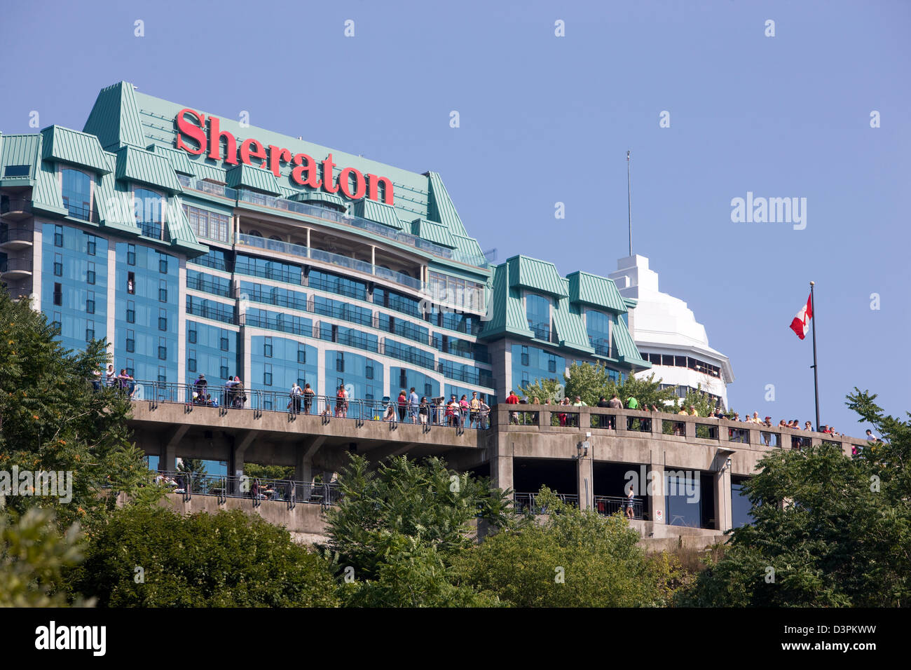 Das Sheraton Hotel, mit einem unvergleichlichen Ausblick von Niagara Falls, Niagara, Kanada Stockfoto