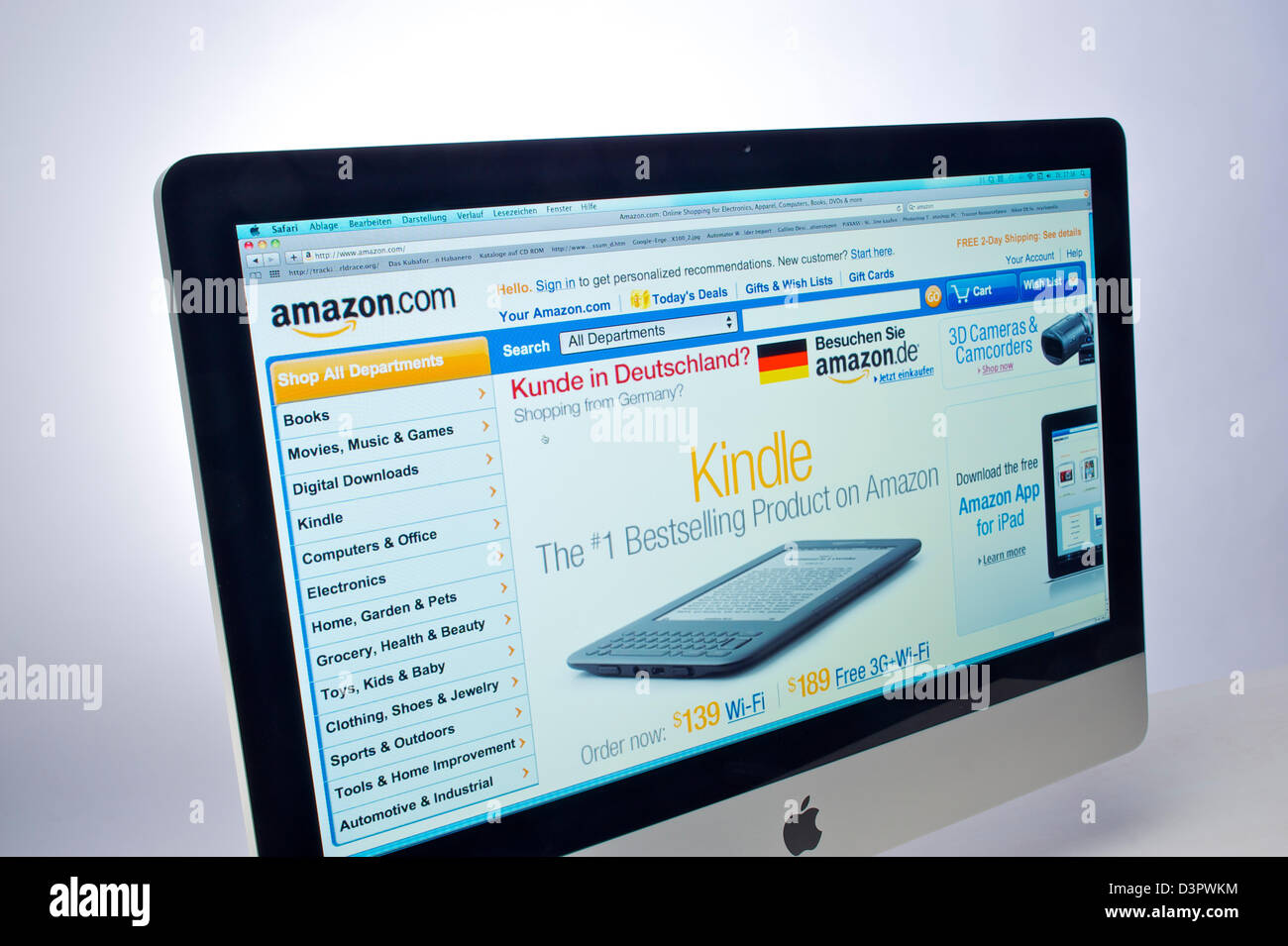 Hamburg, Deutschland, Amazon-Website auf einem Apple iMac Stockfoto