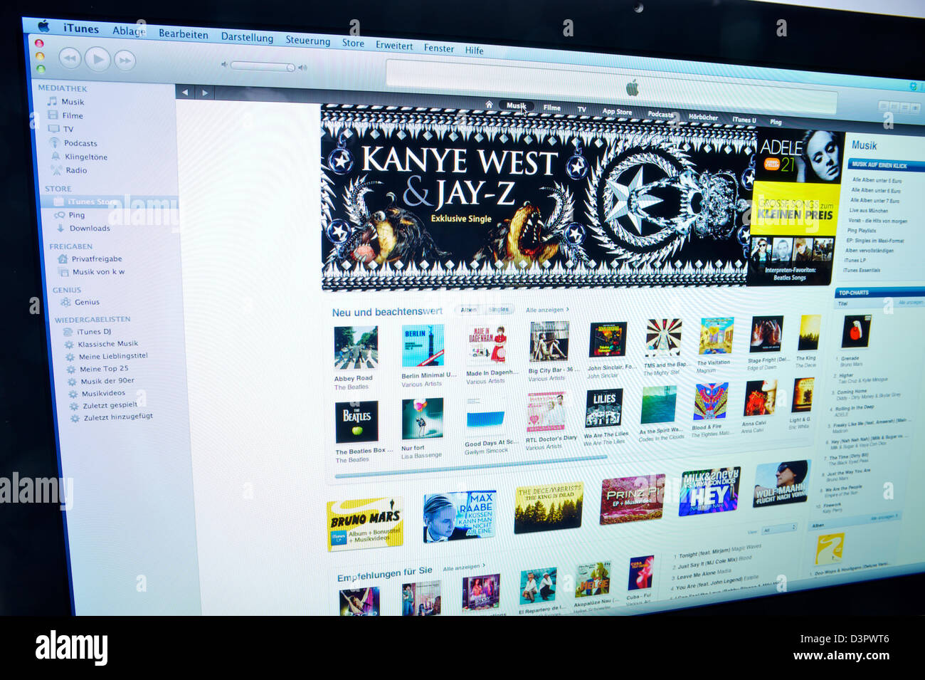 Hamburg, Deutschland, im iTunes Store ermöglicht den Kauf von mehreren Musik-Alben Stockfoto