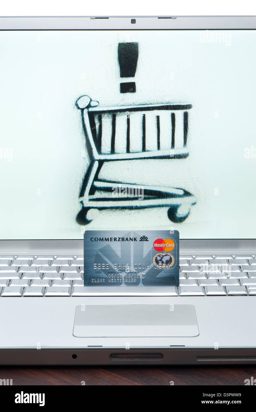 Hamburg, Deutschland, symbol Foto: Online-Shopping mit Kreditkarte Stockfoto
