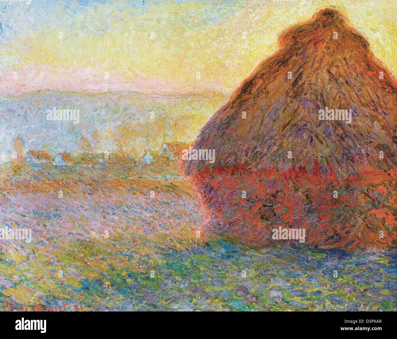 Claude Monet, Heuhaufen, (Sonnenuntergang), 1890-1891, Museum of Fine Arts, Boston Öl auf Leinwand. Stockfoto
