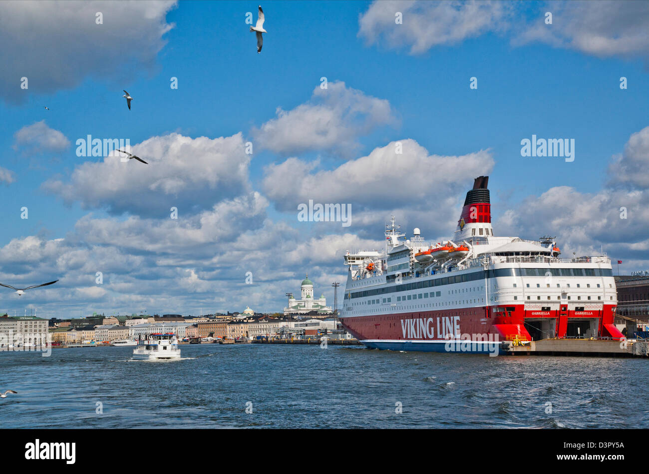Finnland, Helsinki Hafen, Blick auf die Helsinki-waterfront Stockfoto