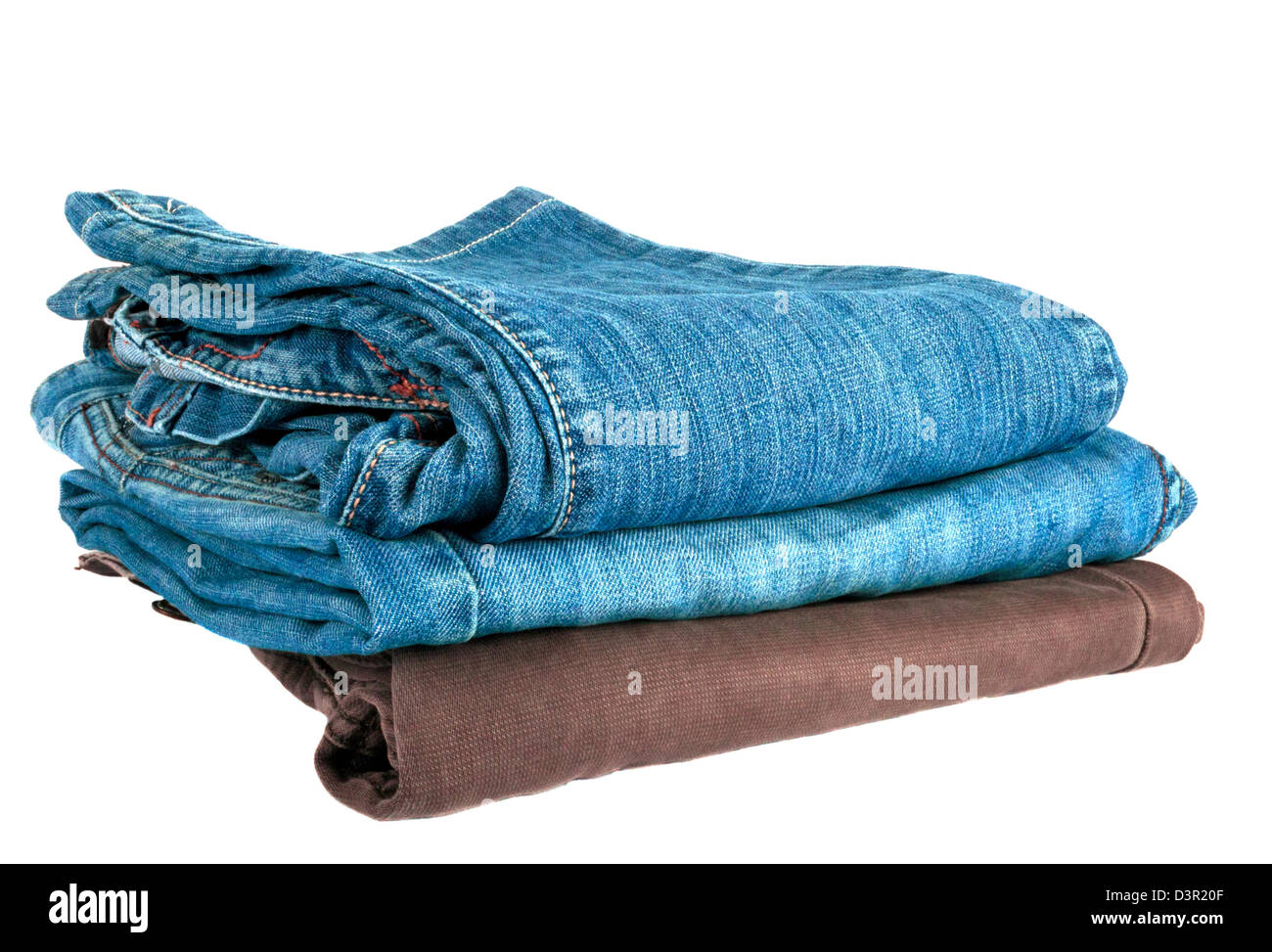 Haufen von jeans Stockfoto
