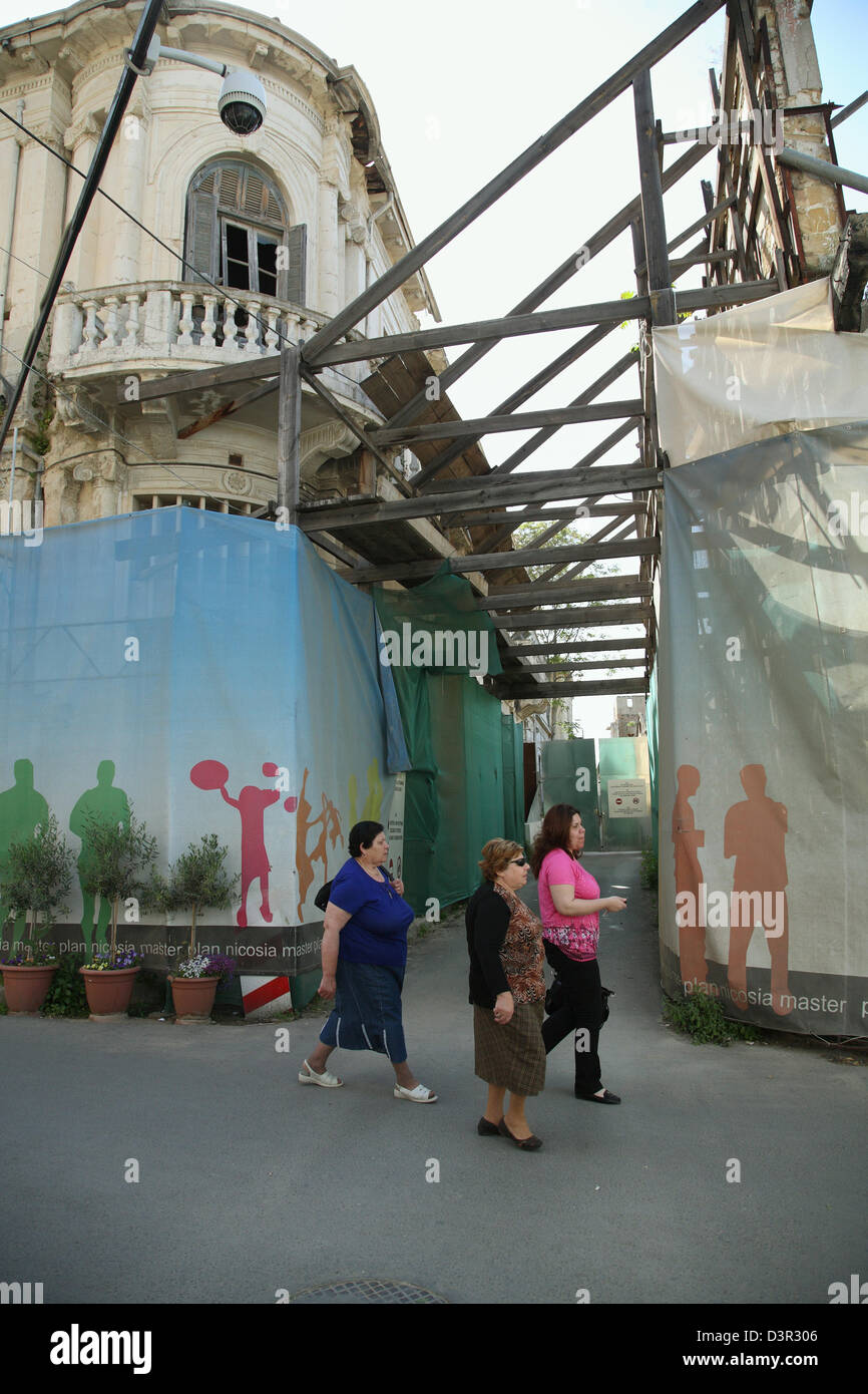 Demarkationslinie Ledra Street, Nikosia, Zypern Stockfoto