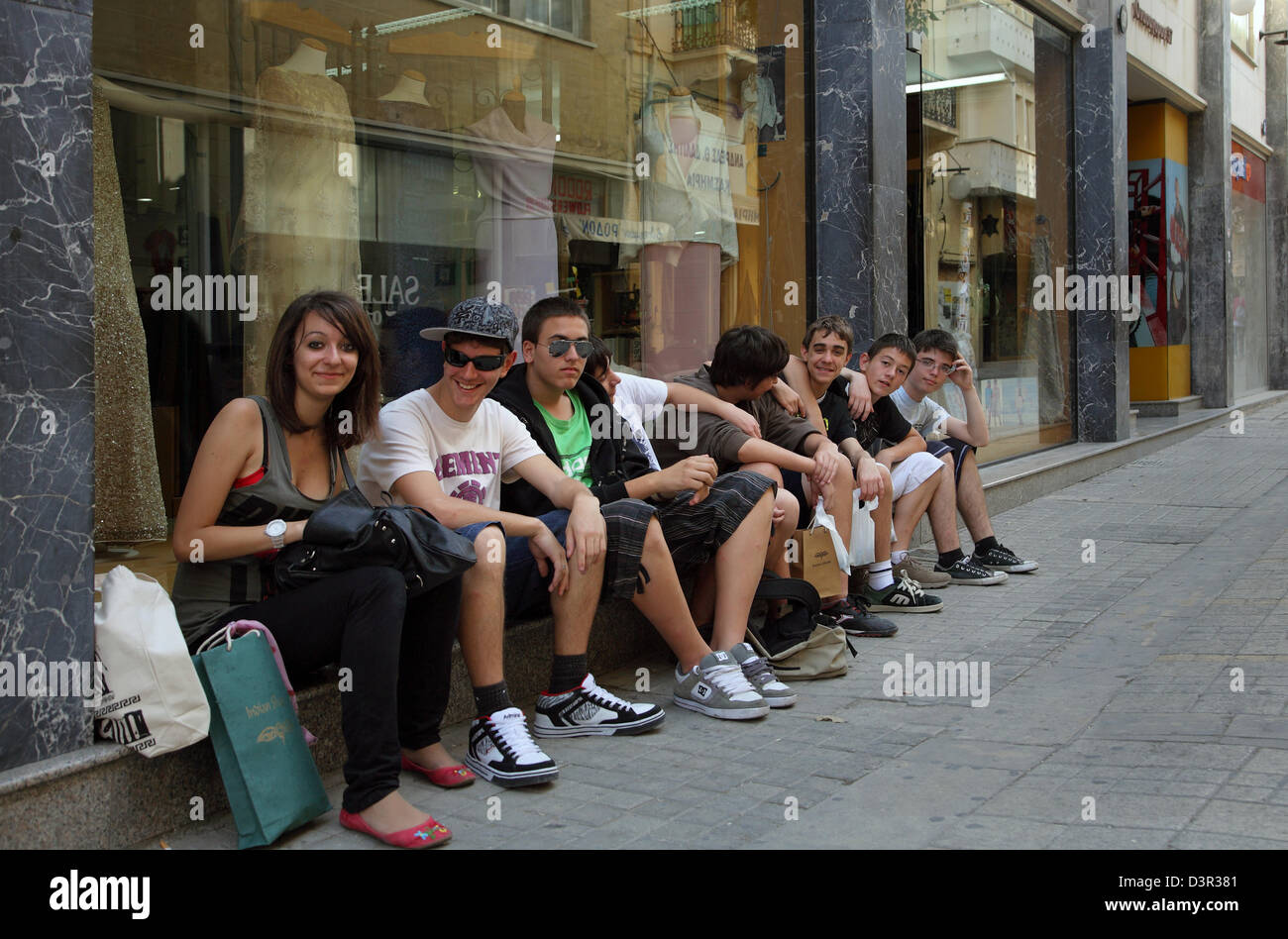 Nikosia, Zypern, pausieren Jugend in der alten Stadt Nikosia Stockfoto