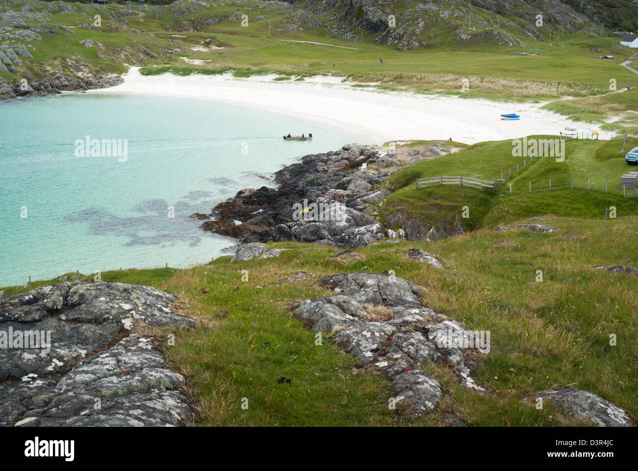 Der Strand von Achmelvich Bay, Assynt, Sutherland, Highlands von Schottland Stockfoto