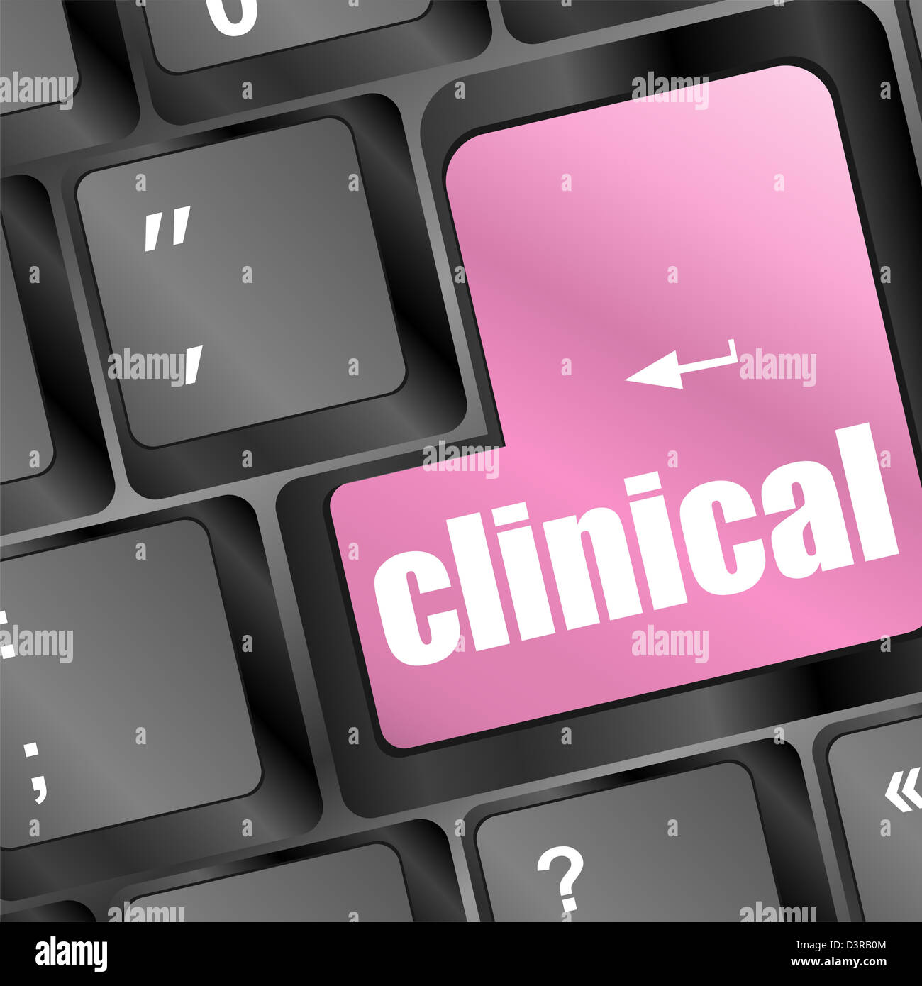 klinischen Text auf Laptop-Computer-Tastatur Stockfoto