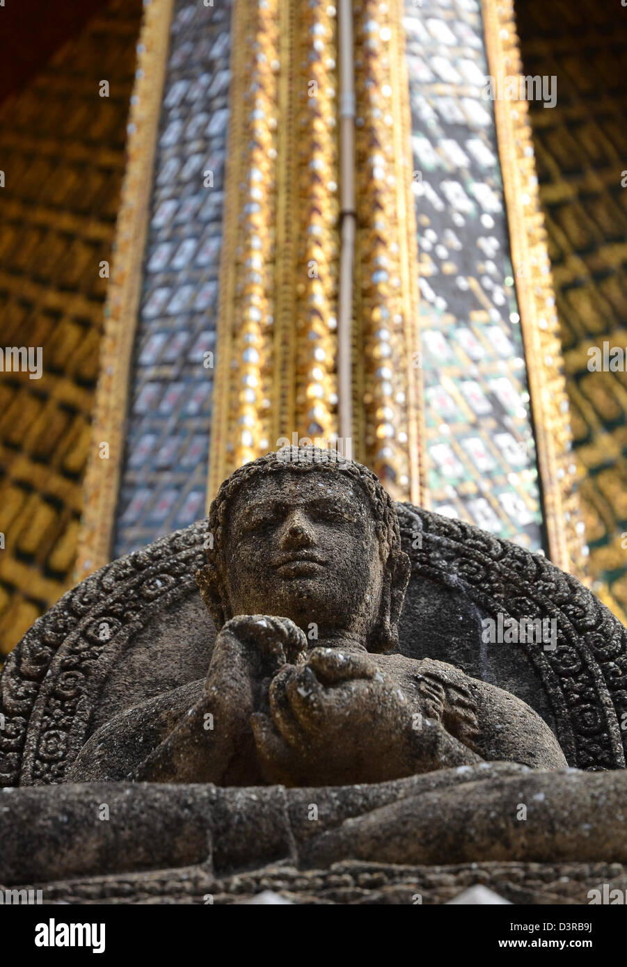 Stein-Budda im Royal Palace Bangkok Thailand Wat Phra Kaew Stockfoto