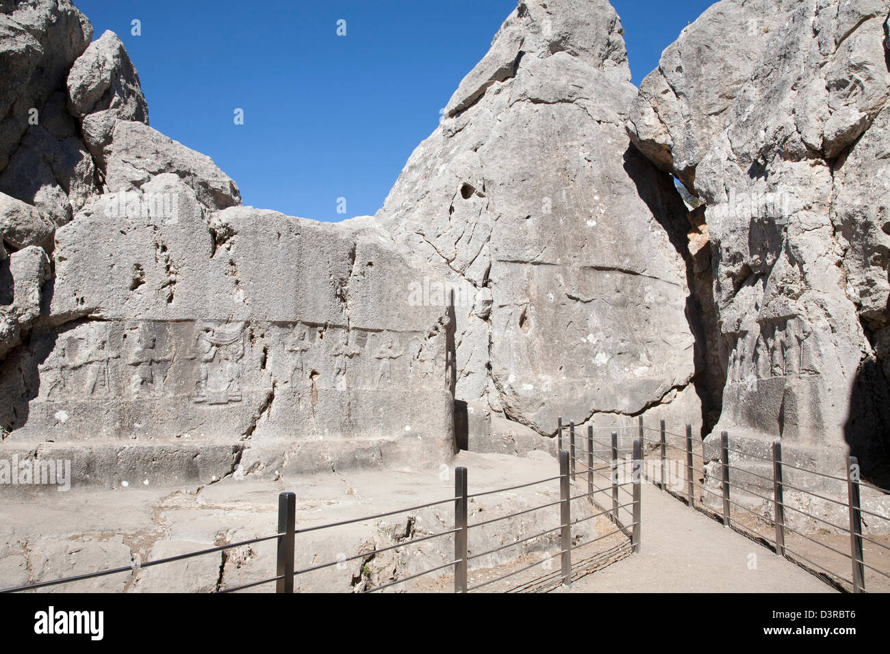 Kammer ein Zufluchtsort, archäologische Zone, Yazilikaya, Hattusa Gegend, Zentral-Anatolien, Türkei, Asien Stockfoto