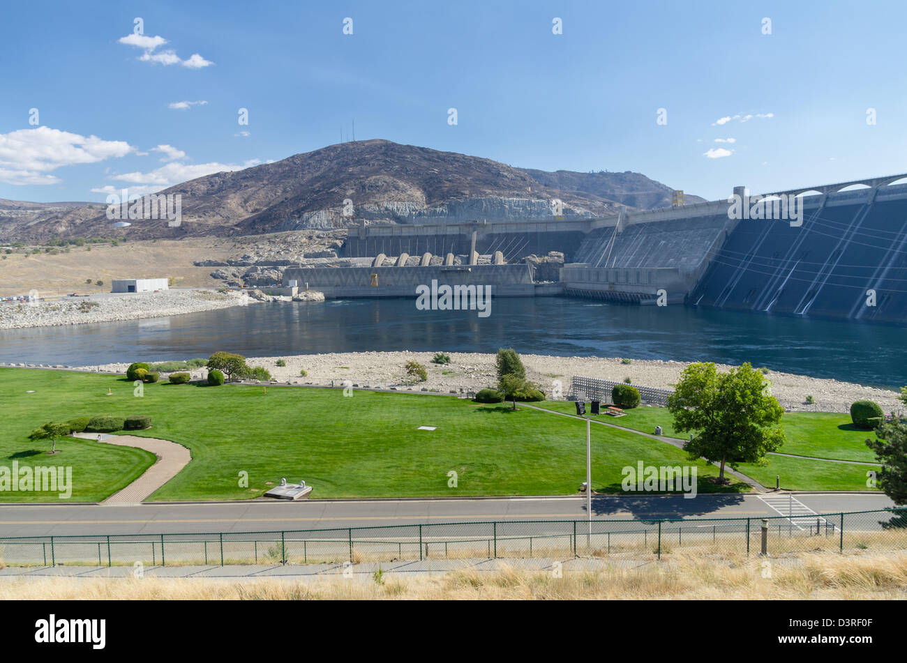 Coulee Dam, Washington, USA, Grand Coulee Dam ist der größte Produzent von Wasserkraft in den Vereinigten Staaten Stockfoto