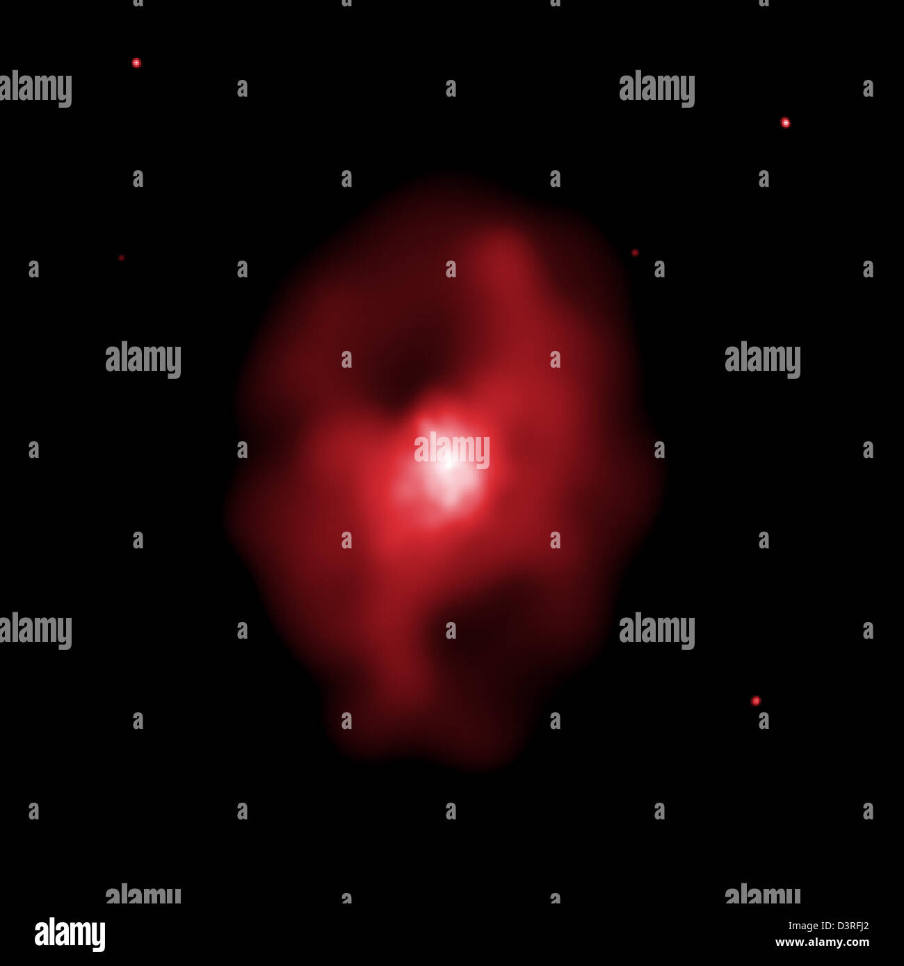 MS 0735.6 + 7421: Leistungsstarke Eruption im Universum entdeckt (eine Gruppe von Galaxien 2,6 Milliarden Lichtjahre von der Erde.) Stockfoto