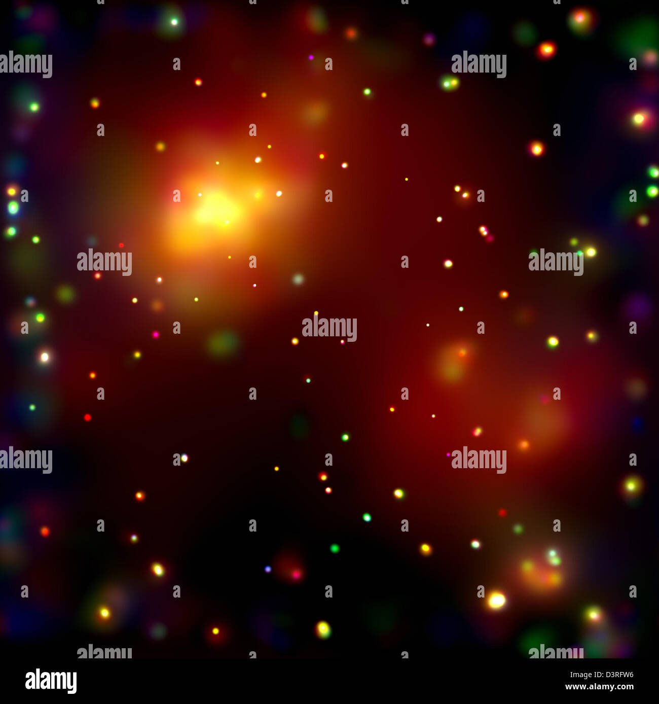 Abell 2125 ist ein massereicher Galaxienhaufen, der etwa 3 Milliarden Lichtjahre von der Erde entfernt ist und vom Chandra X-ray Observatory aufgenommen wurde. Stockfoto