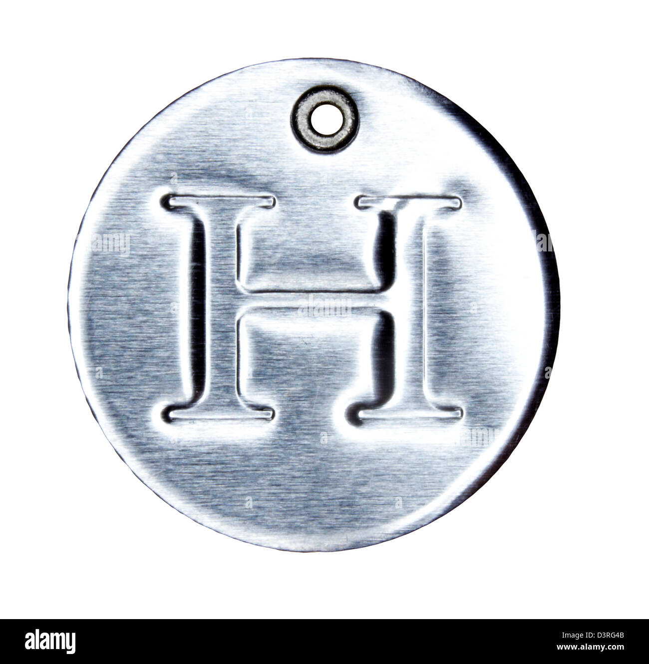 Welche Buchstaben Kommen Am Häufigsten Vor Gebürstetes Metall Buchstaben des Alphabets H Stockfotografie - Alamy