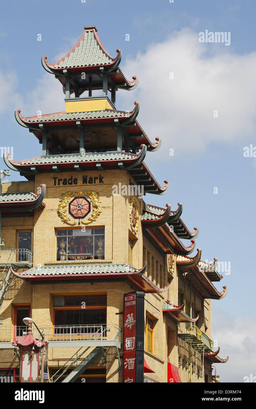 Handel mit Mark Gebäude, Chinatown, San Francisco, Kalifornien, USA Stockfoto