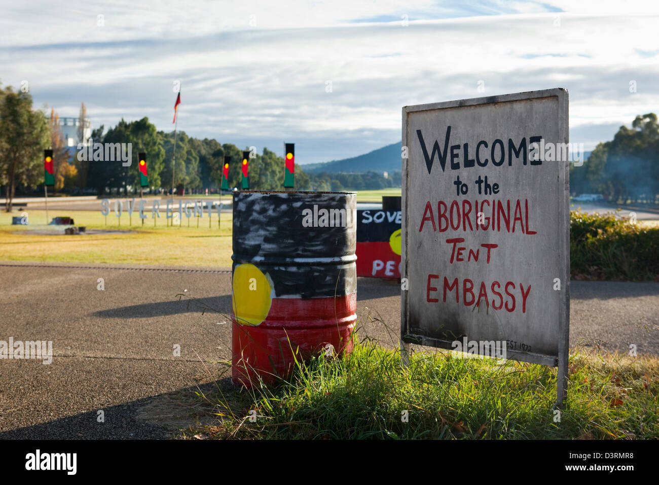 Eingeborene Zelt-Botschaft vor dem Old Parliament House.  Canberra, Australian Capital Territory (ACT), Australien Stockfoto