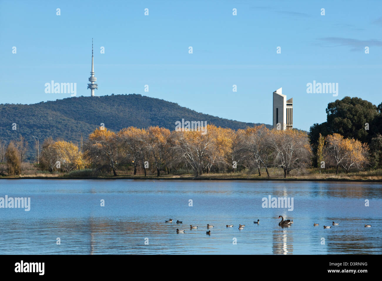 Die National Carillon am Lake Burley Griffin.  Canberra, Australian Capital Territory (ACT), Australien Stockfoto
