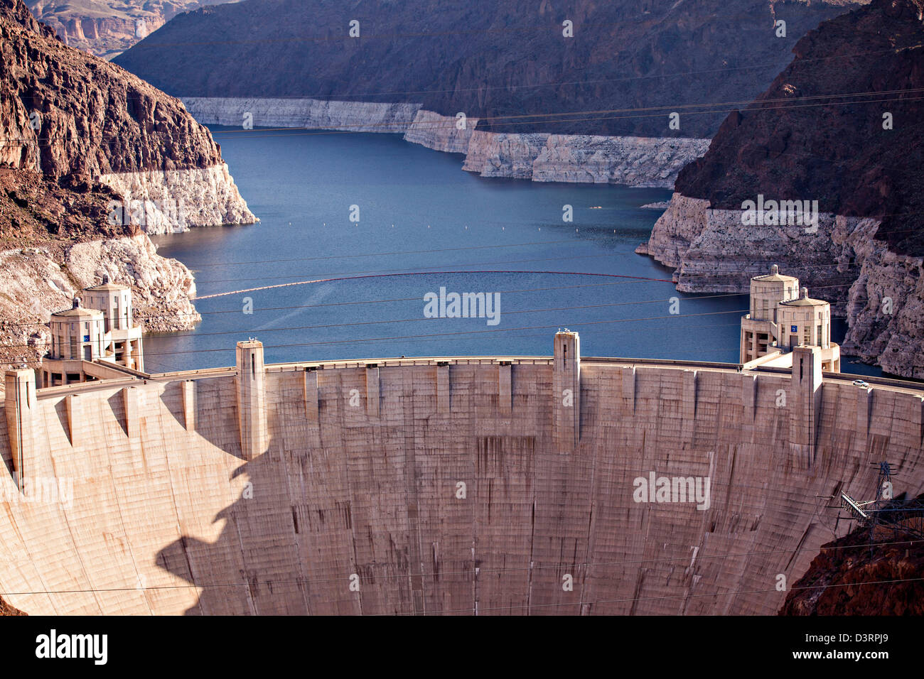Blick auf den Hoover Dam, NV. Stockfoto