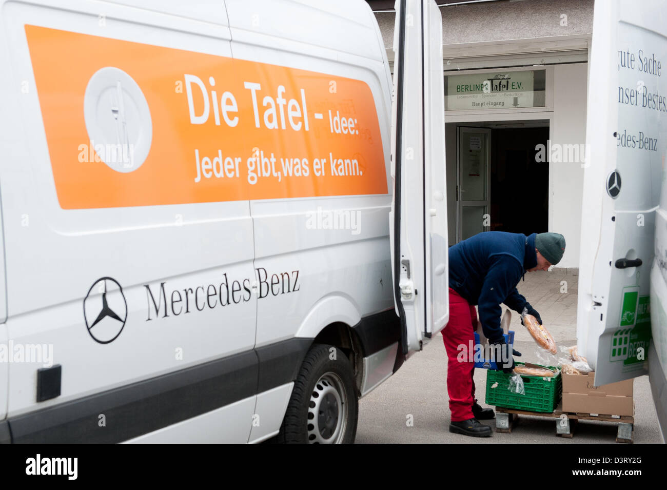 Berlin, Deutschland, Lieferung von Lebensmitteln an die Berliner Tafel eV Stockfoto
