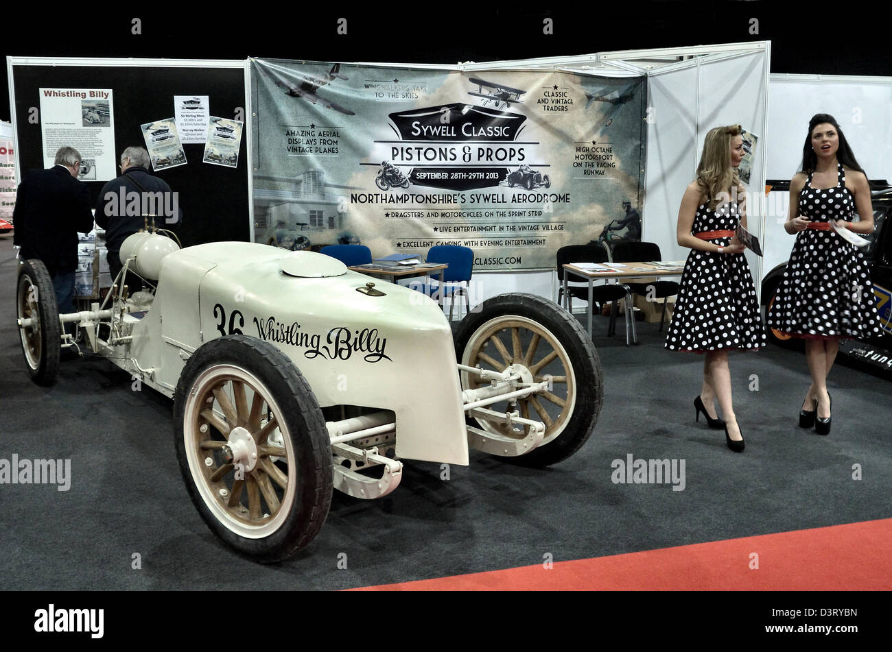 Stoneleigh Park, Warwickshire, UK. 22. Februar 2013. Rennen-Retro-Auto-Show im Stoneleigh Park Warwickshire. Rallye Event Stand. Stockfoto