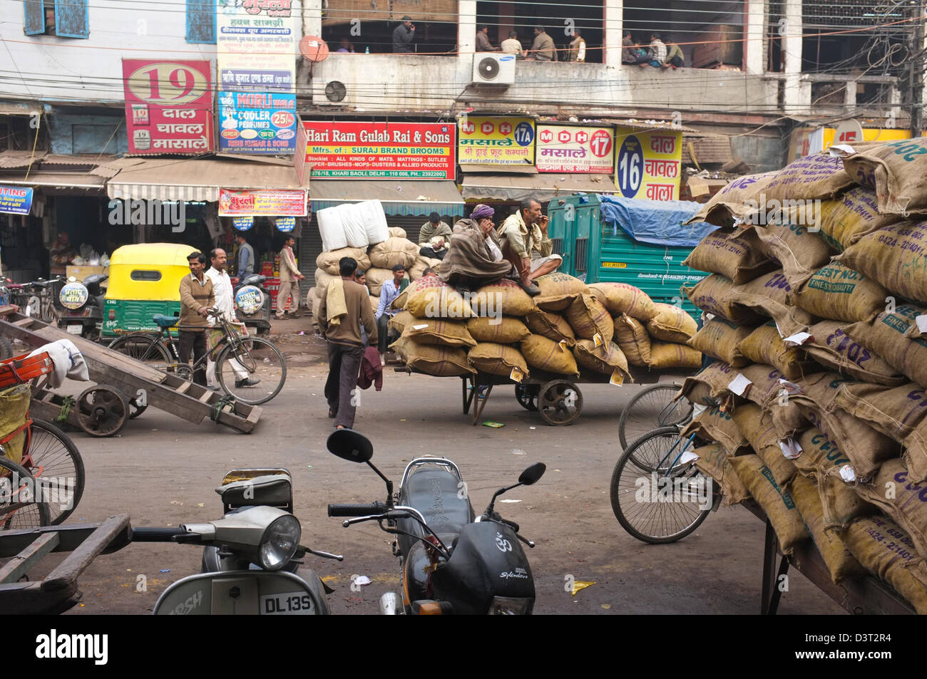 Leben auf der Straße Alt-Delhi Spice Market Stockfoto