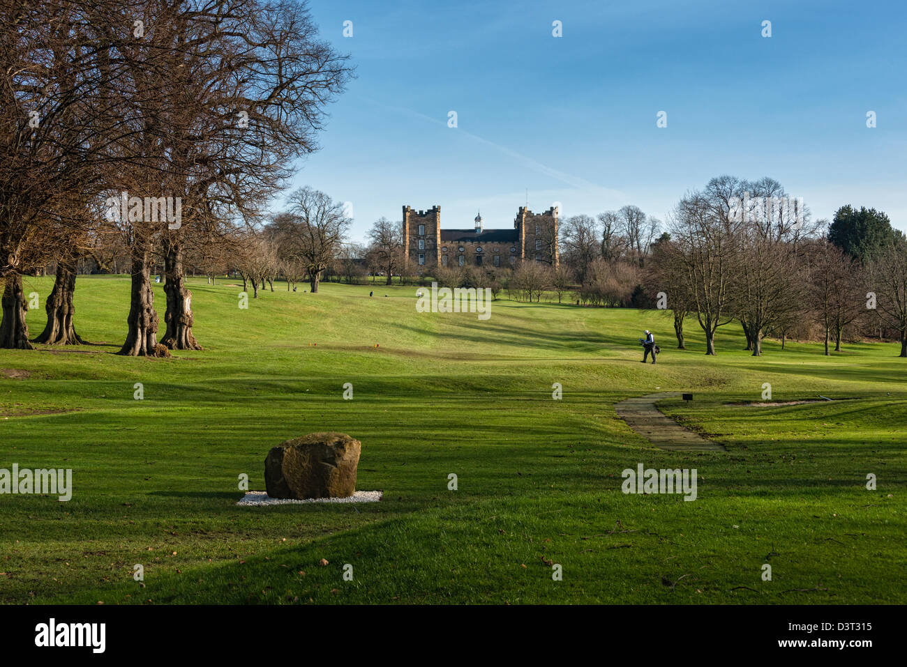 Chester-le-Street Golf Course und Lumley Castle Stockfoto