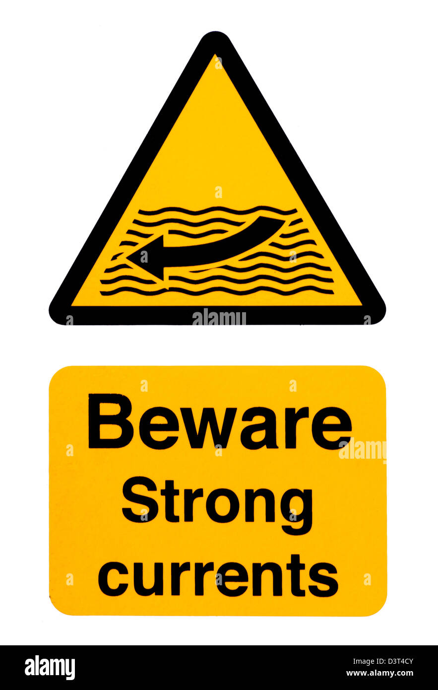 Hüten Sie sich vor starken Strömungen Zeichen UK Zeichen Stockfoto
