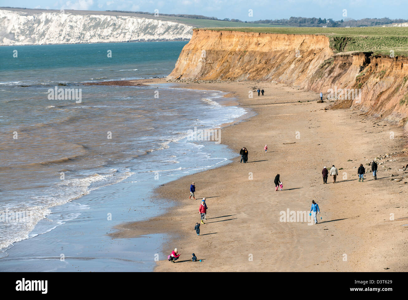 Menschen am Strand Isle of White England Great Britain UK Stockfoto