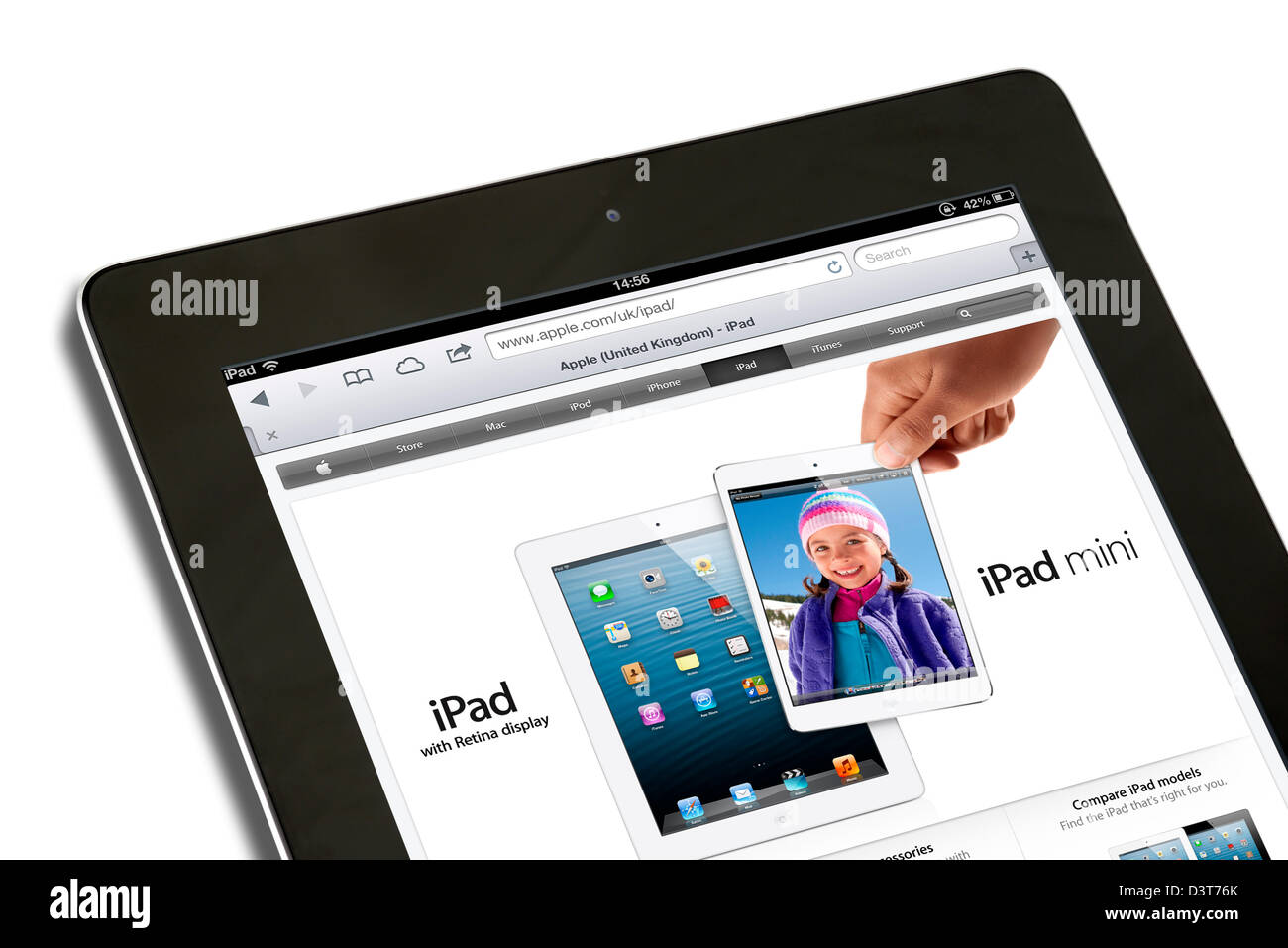 Die iPad-Seite auf der Website Apple.com UK auf eine 4. Generation Apple iPad Tablet-Computer angezeigt Stockfoto
