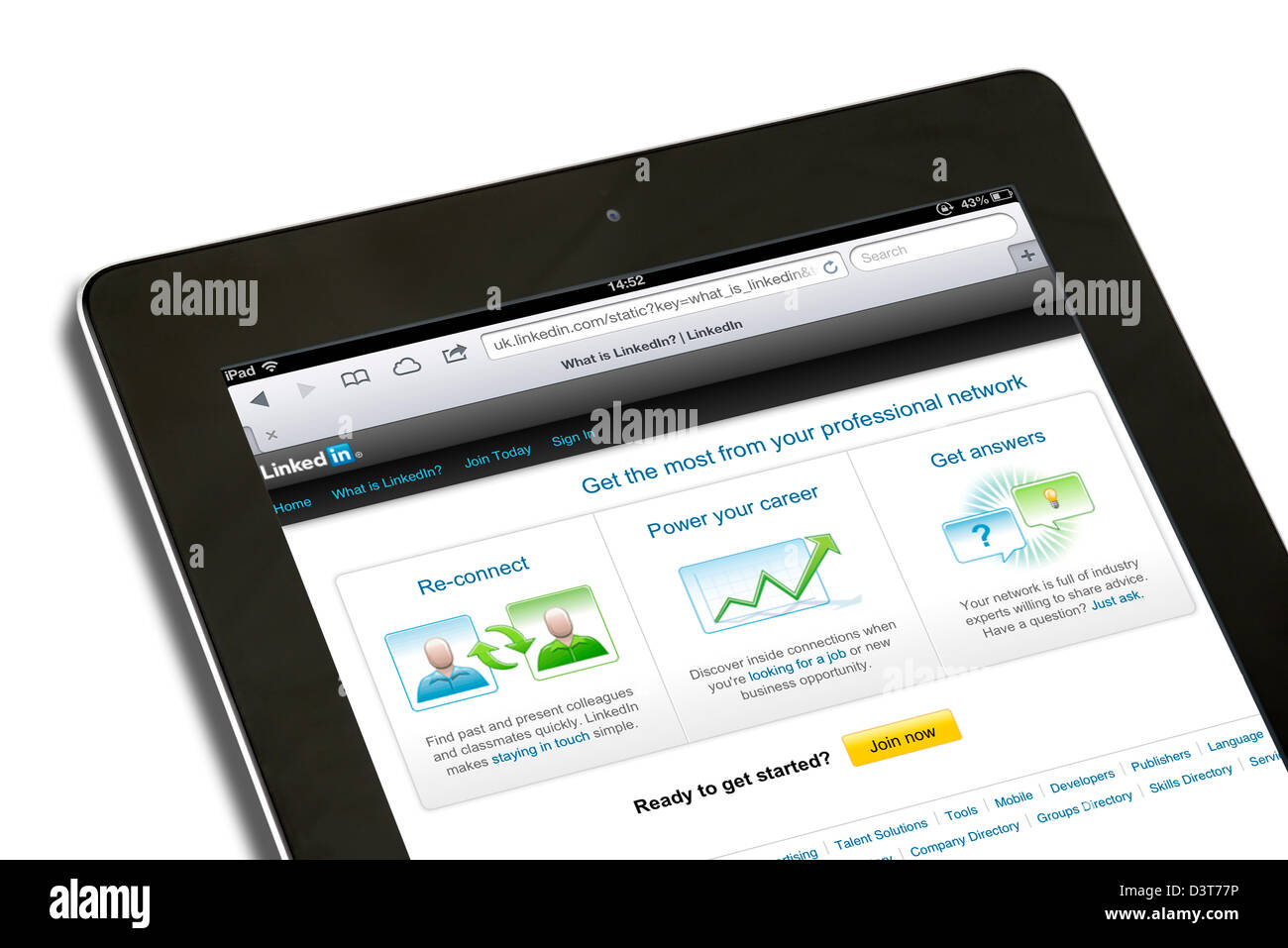 Die professionelle social networking Site LinkedIn auf eine 4. Generation iPad angesehen Stockfoto