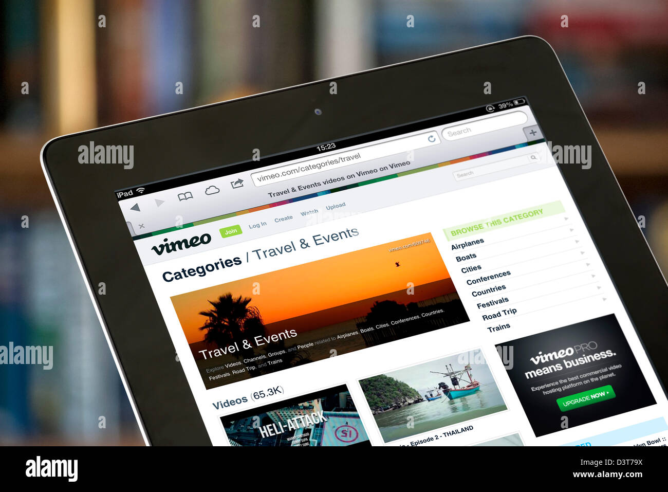 Das Videoportal Vimeo auf eine 4. Generation iPad angesehen Stockfoto