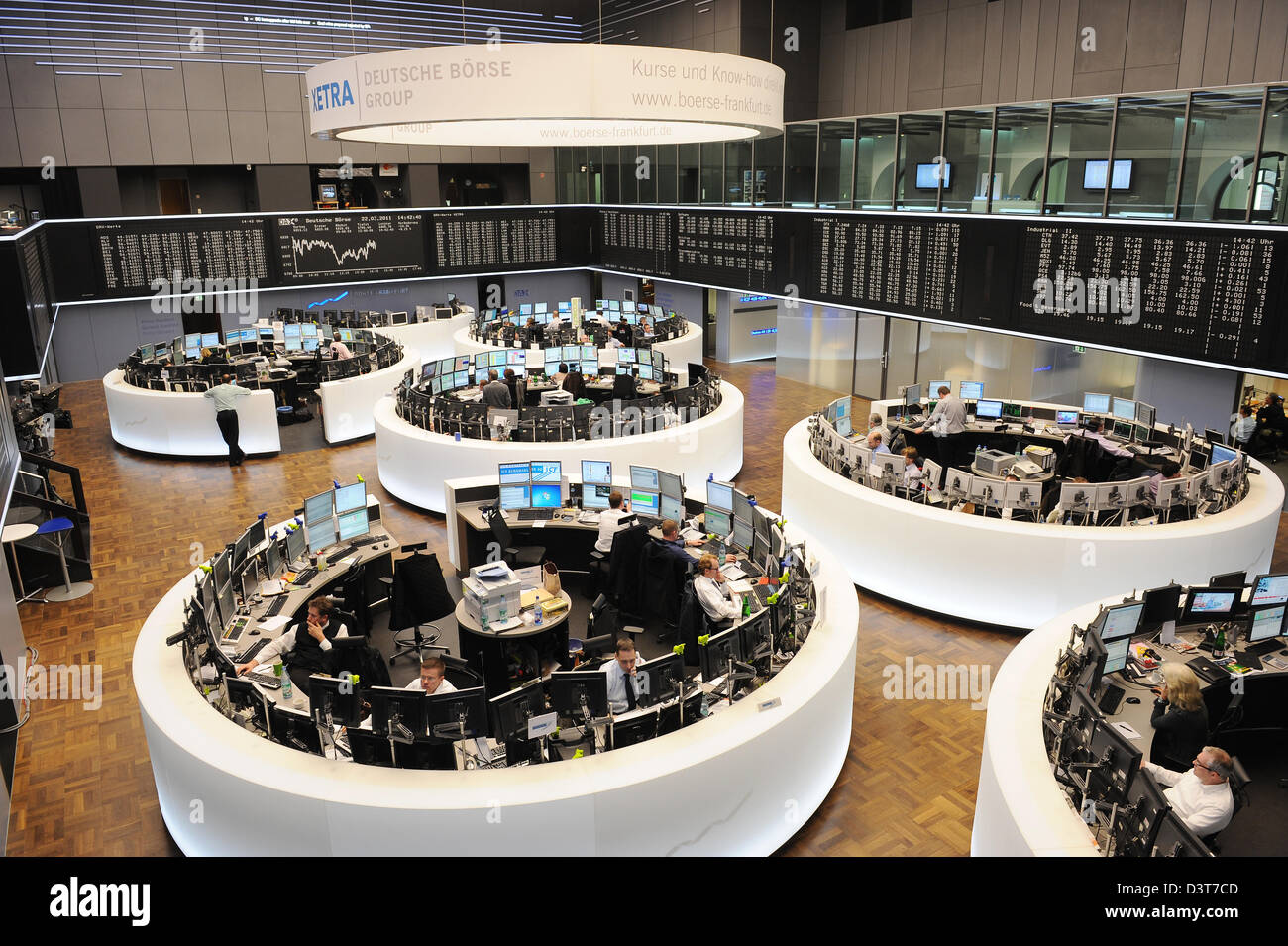 Frankfurt Am Main, Deutschland, Aktienhaendler dem Parkett der Börse Frankfurt Stockfoto