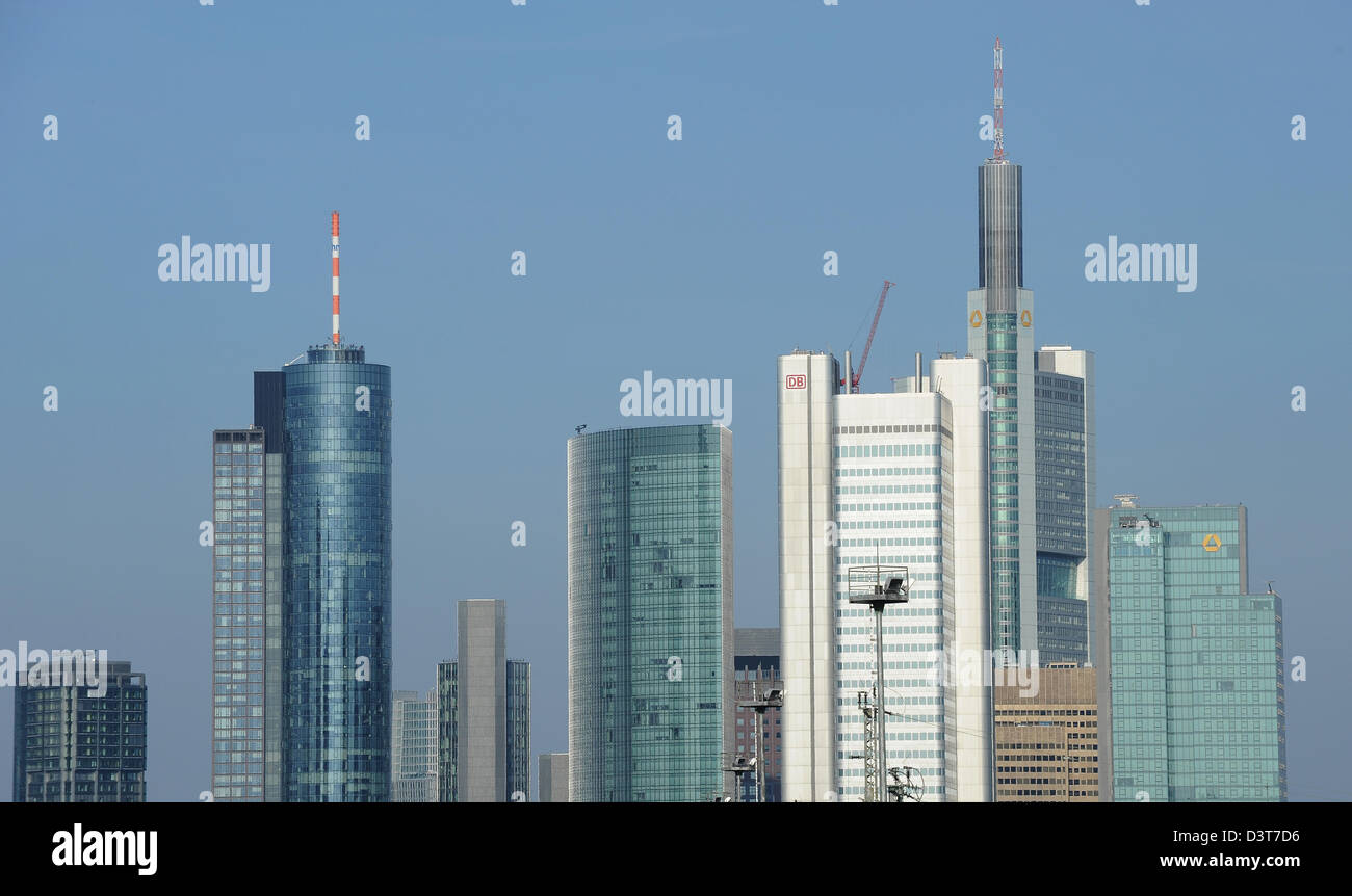 Frankfurt Am Main, Deutschland, die Skyline Frankfurts Bankenviertel Stockfoto