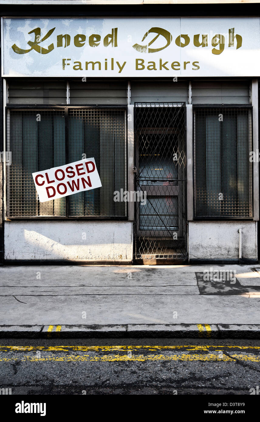 Familie Bäckerei auf der High Street geschlossen Stockfoto