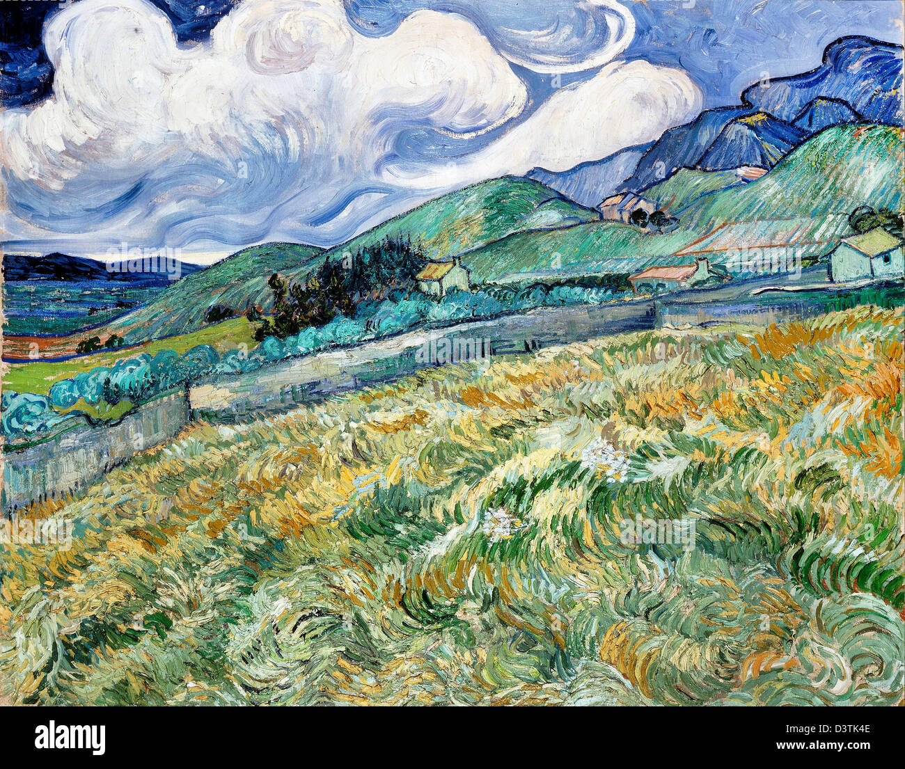 Vincent Van Gogh, Landschaft von Saint-Rémy 1889 Öl auf Leinwand. Ny Carlsberg Glyptotek, Copenhagen Stockfoto