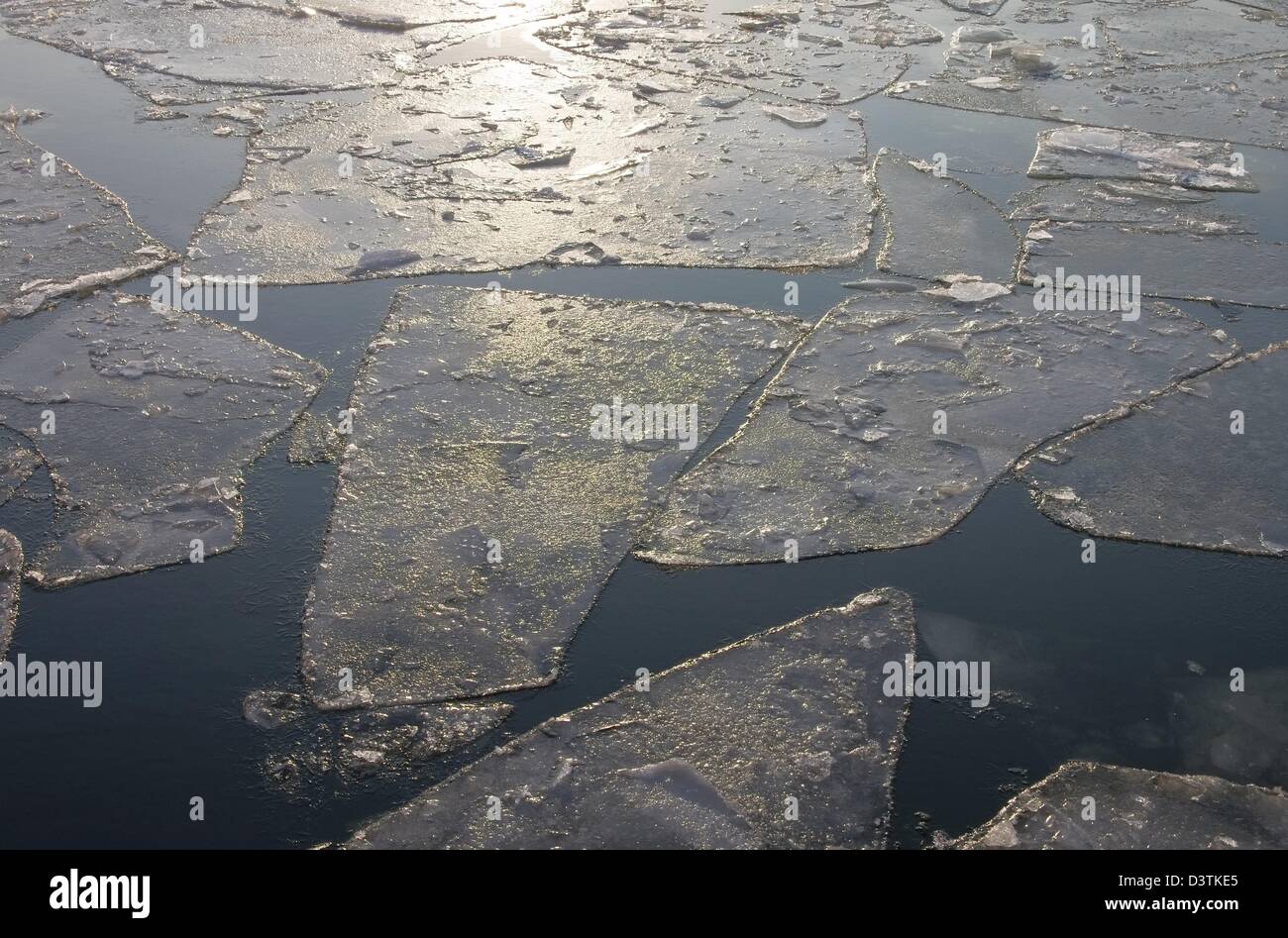 Eisscholle - Eis Fluss 02 Stockfoto