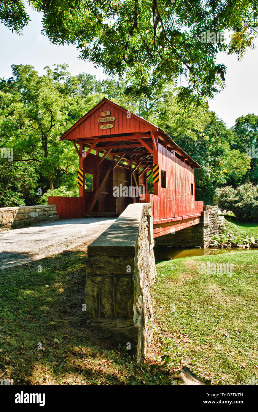 Ebenezer Kirche Brücke, Mingo Creek County Park, Washington County, Pennsylvania Stockfoto