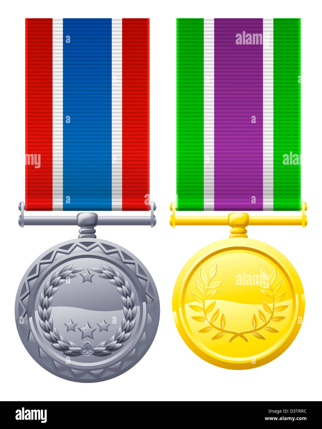 Eine Darstellung der beiden militärischen Stil Medaillen oder Dekorationen Stockfoto Eine Darstellung der beiden militärischen Stil Medaillen oder Dekorationen Stockfoto