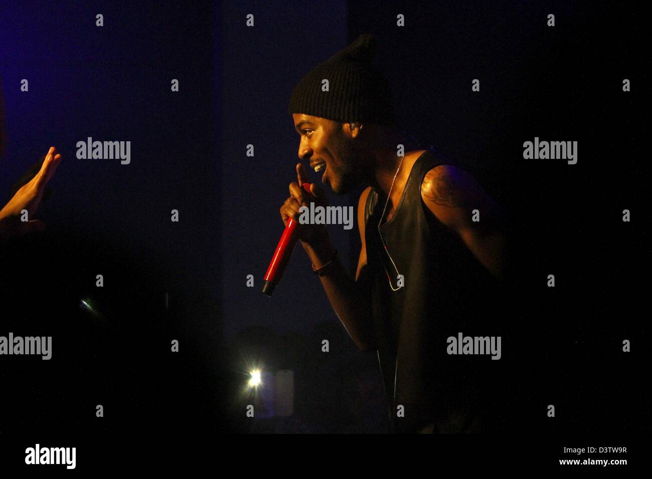 Johannesburg, Südafrika. 24. Februar 2013. Kid Cudi Durchführung für den BlackBerry Secret Gig in Johannesburg, Südafrika, auf 24. Februar 2013. (Foto von Gallo Images / Zeit / Moeletsi Mabe/Alamy Live News) Stockfoto