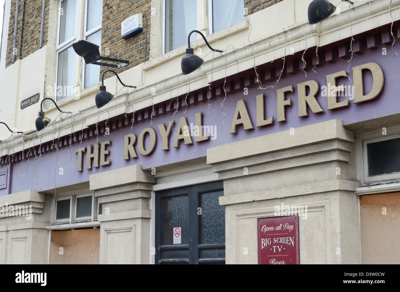 Das ehemalige königliche Alfred Pub in Erith, Kent, UK Stockfoto