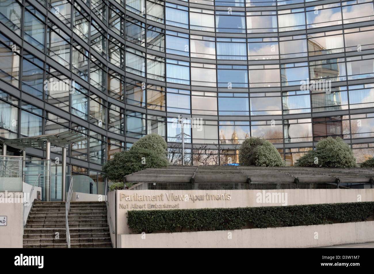 Parlament View Apartments Nr. 1 Albert Embankment, Lambeth, London, UK Stockfoto