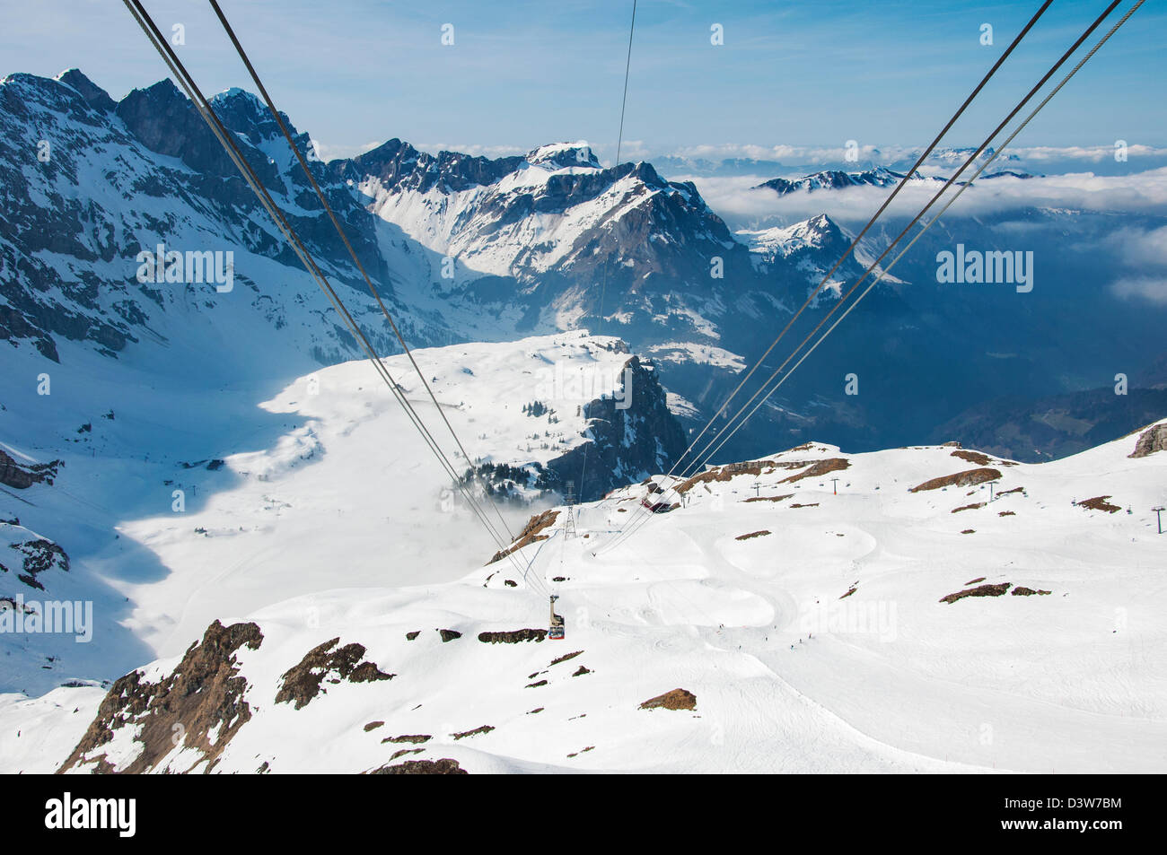 Seilbahn hinauf Mount Titlis Stockfoto