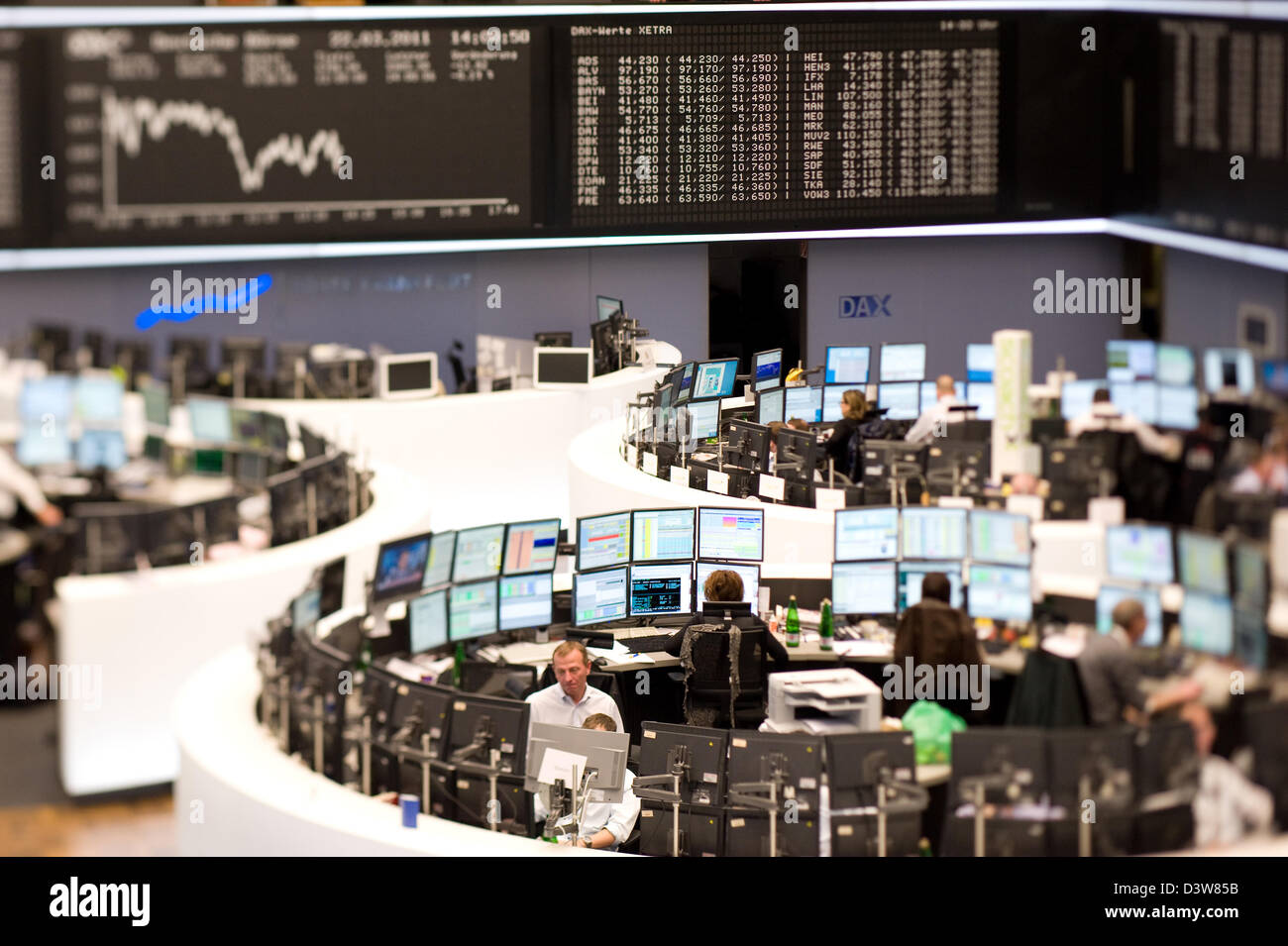 Frankfurt Am Main, Deutschland, Aktienhaendler dem Parkett der Börse Frankfurt Stockfoto