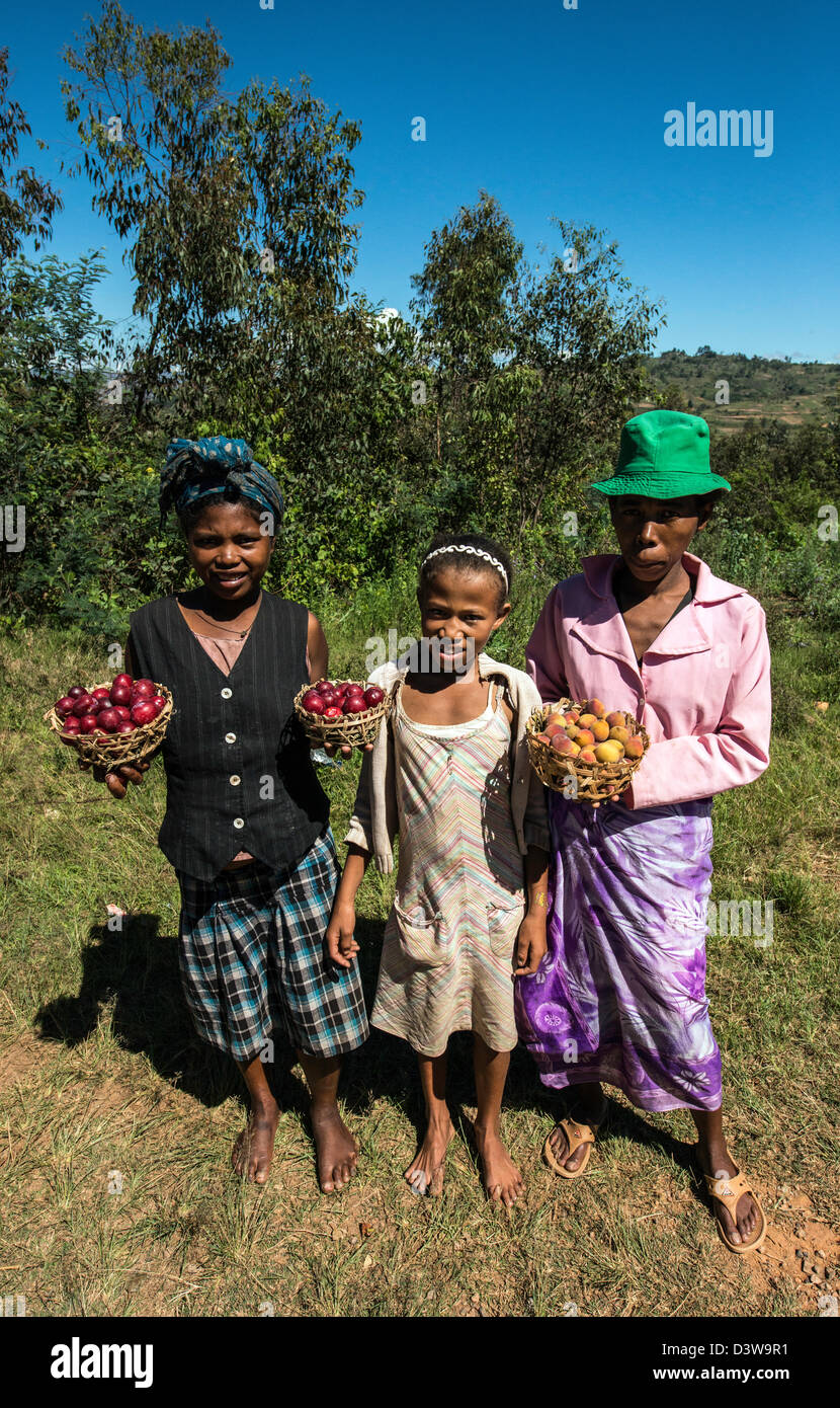 Straße Obstverkäufer Madagaskar Stockfoto