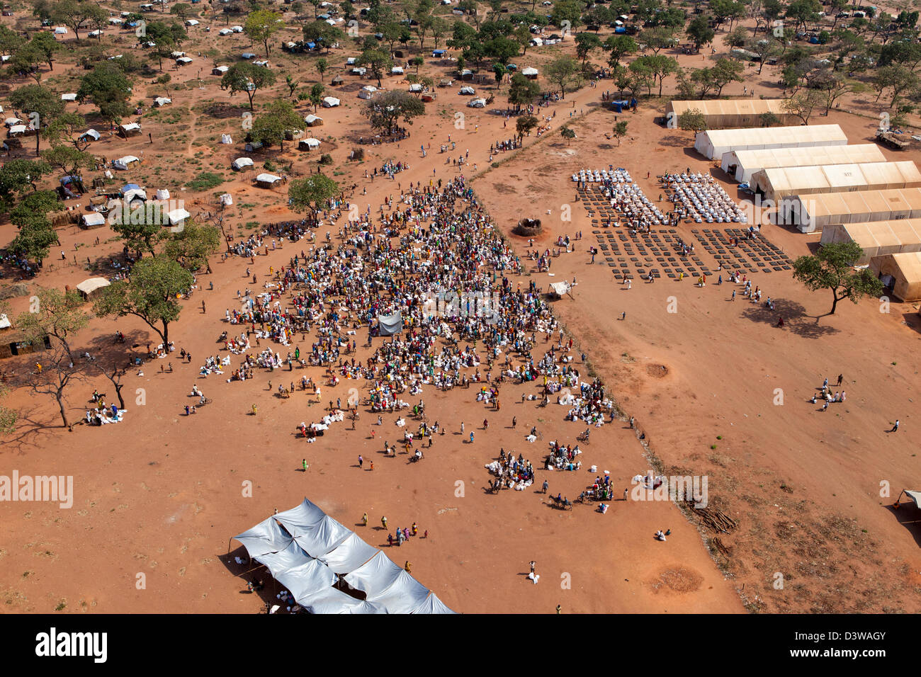 YIDA, Süd-SUDAN, 18. November 2012: Yida Flüchtlingslager hat 64.000 Flüchtlinge von den Nuba-Bergen von Süd-Kordofan Stockfoto