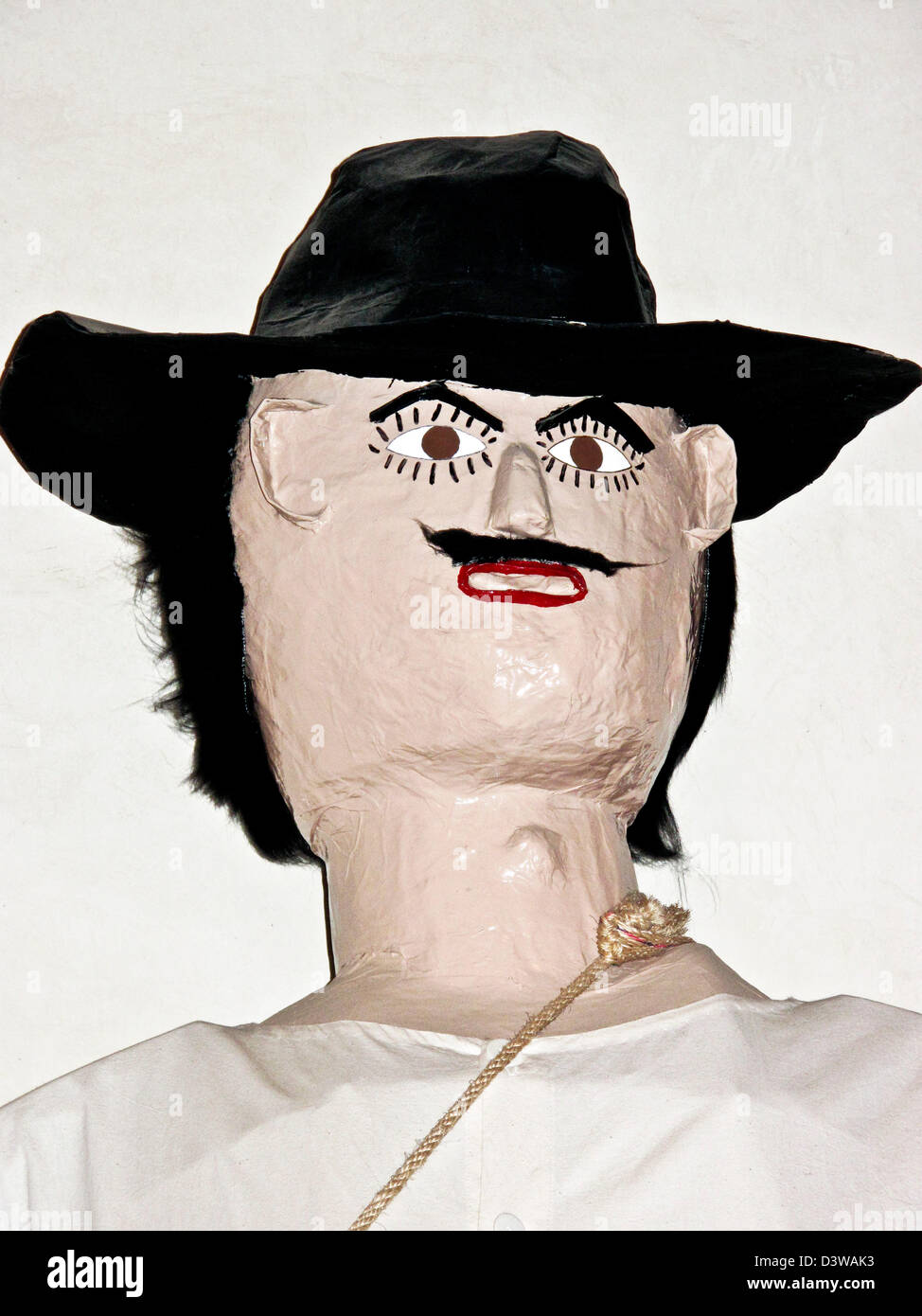 Papier Pappmaché-Kopf der traditionelle Volkskunst männlichen riesige Marionette Figur im Museum von Oaxaca Kulturen Oaxaca Mexico angezeigt Stockfoto